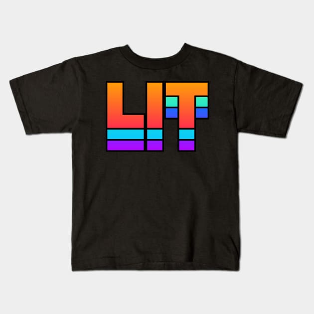 LIT – Rave EDM PLUR Design Kids T-Shirt by MeatMan